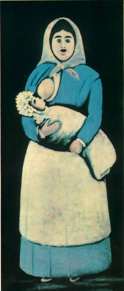 A Nurse with a Baby by Niko Pirosmani
